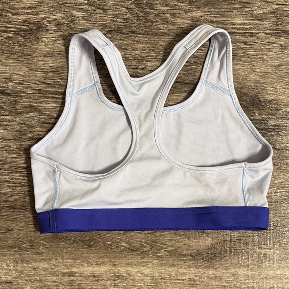Nike Light Blue Sports Bra with Royal Blue Trim and Swoosh - Picture 3 of 3